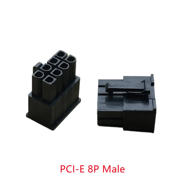 100PCS 5557 4.2mm Black 6P 8P 6+2Pin Male/Femlae Plug Shell Straight/Curved Pin Socket For PC ATX PCI-E PCIe Connector Housing