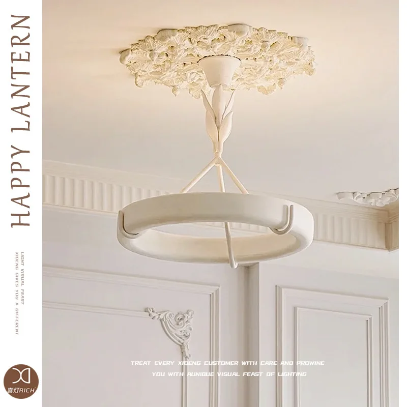 French Athena Calderone gypsum chandelier designer vintage cream villa living room bedroom dining room light