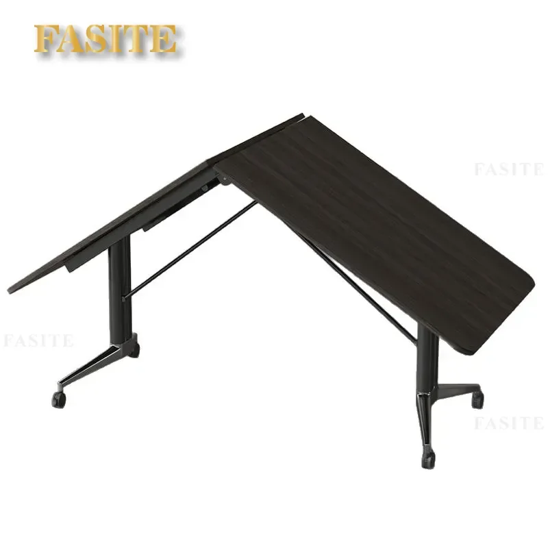 For Movable Folding Conference Table Long Training Desk Retractable Splicing with Wheels Oversized Removable for Office
