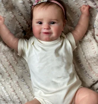 여아용 풀 비닐 바디 방수 인형, 50cm, 매디 핸드 디테일 페인트, 눈에 보이는 정맥, 실물 같은 손 뿌리 털 베베