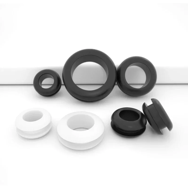 Guarnizione protettiva per cavi e strumenti hardware - O-ring in gomma nera/bianca da 3 ~ 80 mm, guarnizione per cavi con foro elicoidale a doppia faccia