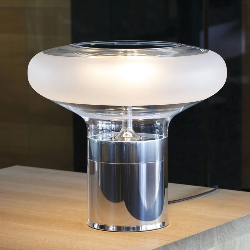 Simple glass bedroom bedside table table lamp, living room study model room decorative lamp
