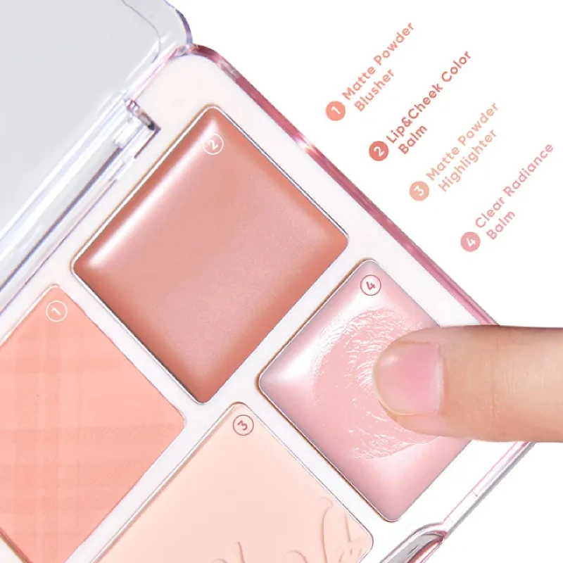 Judydoll Blush Highlight Palette crème et poudre combinaison multi-usages Palette fard à paupières sous les yeux doux-focus mat