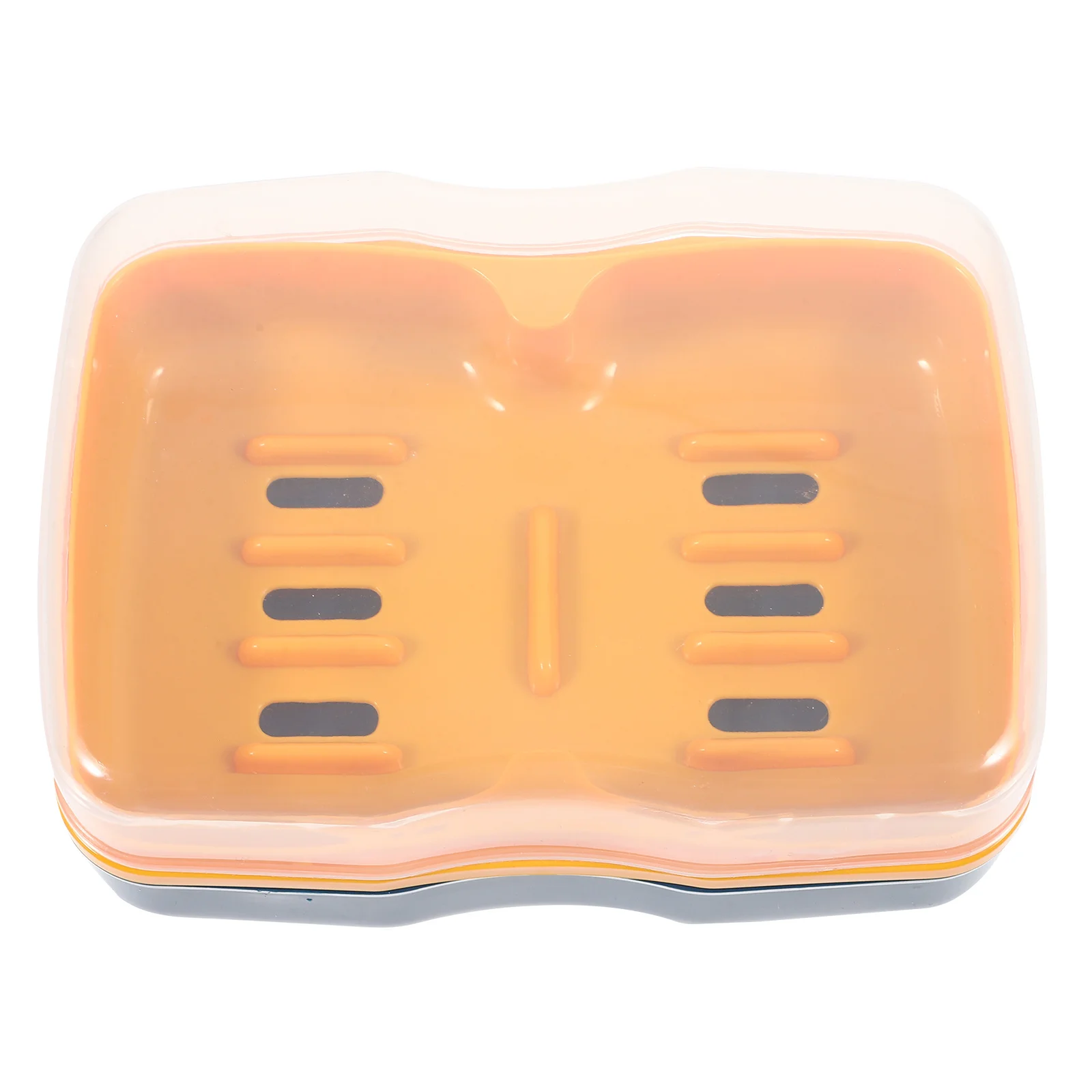 

Soap Box Transparent Double Compartment Plastic Lid Travel Bathroom Kitchen Shower Soap Storage Container Smooth