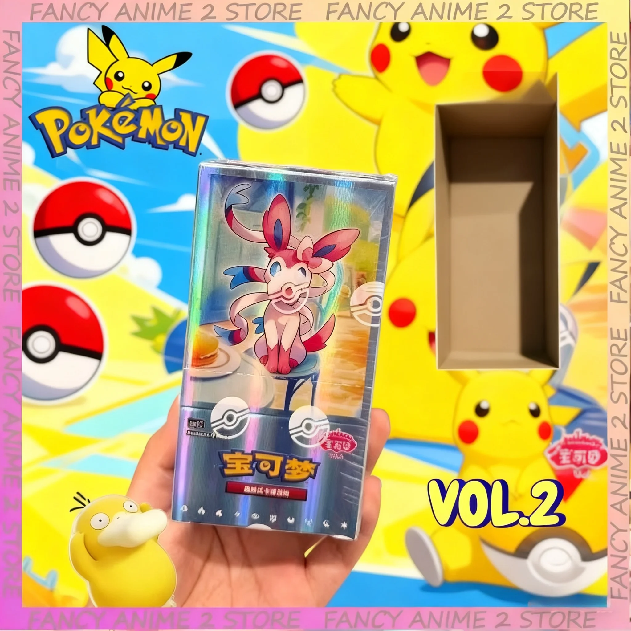 

100% натуральная упрощенная китайская сумка с драгоценными камнями VOL.2 Pokemon Game Pack Cards Scarlet and Violet Trading PTCG Bag Cards Collection Game