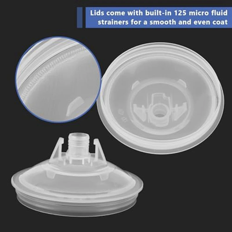 25-Pack Disposable Paint Guncup Touch Up Cup Paint Cups Liners And Caps System For Spray Guns, Paint Cups 20 Oz (600 Ml) Set