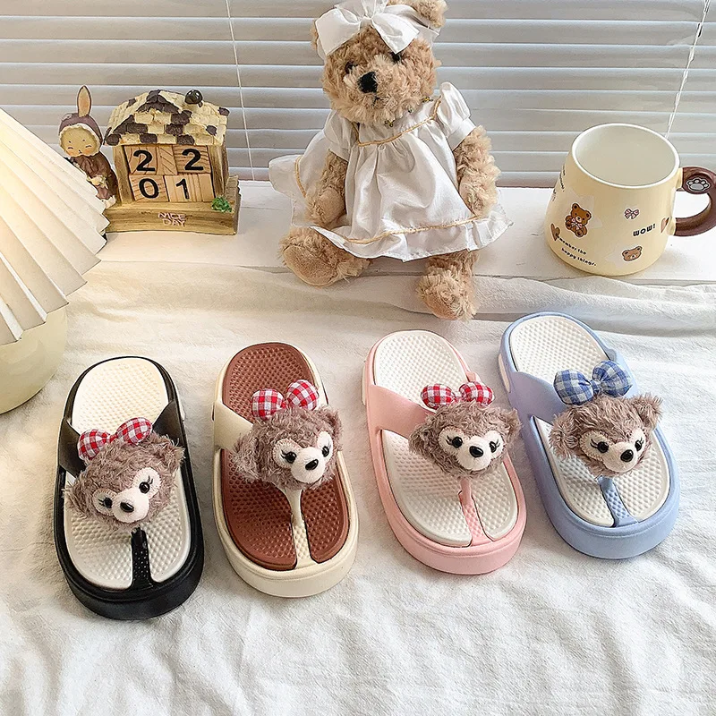 

Kids'Slippers Cartoon EVA Fashion Summer Shoes For Children Anti-slip Soft Thick Bottom Home Flip-flops Pink Blue Size 30-35