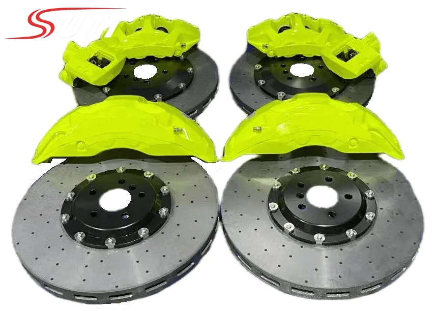 High‑Performance 10 Pot Front 4 Pot Rear Carbon Ceramic Brake Kit, Modified Upgrade Compatible with A6 A7 Q7 Q8 S4 S5 RS4 RS5