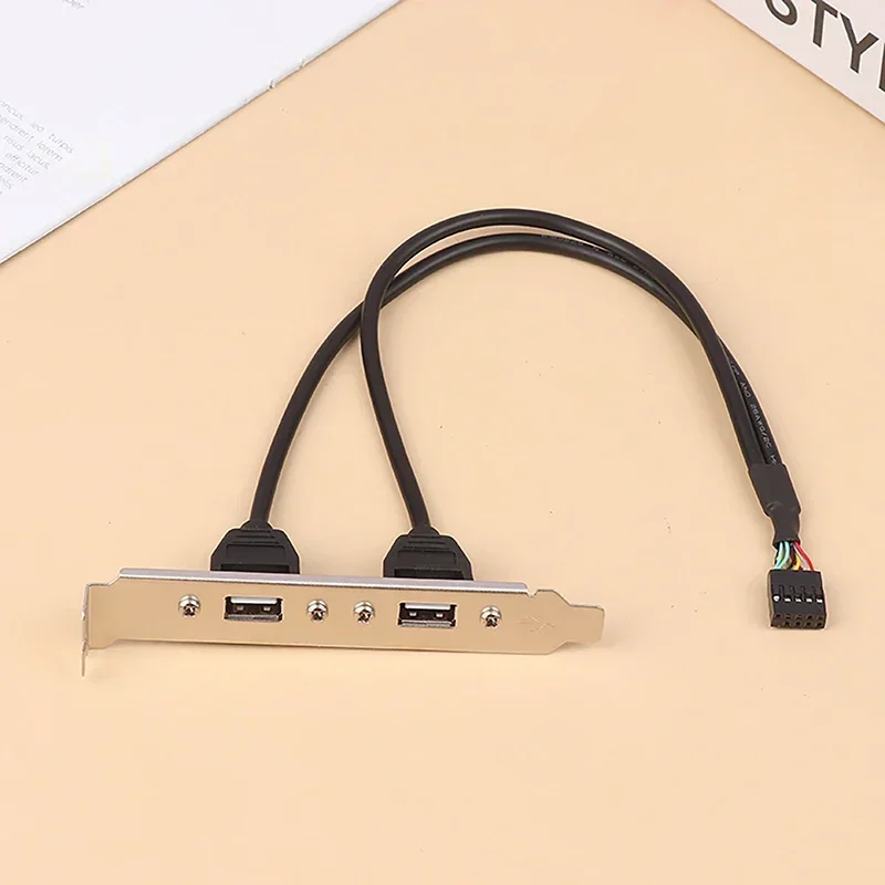 สาย USB 2.0 พอร์ตคู่ USB สายเคเบิลฝาหลัง USB สายเคเบิลขยายฝาหลังคอมพิวเตอร์แชสซี PCI ฝา