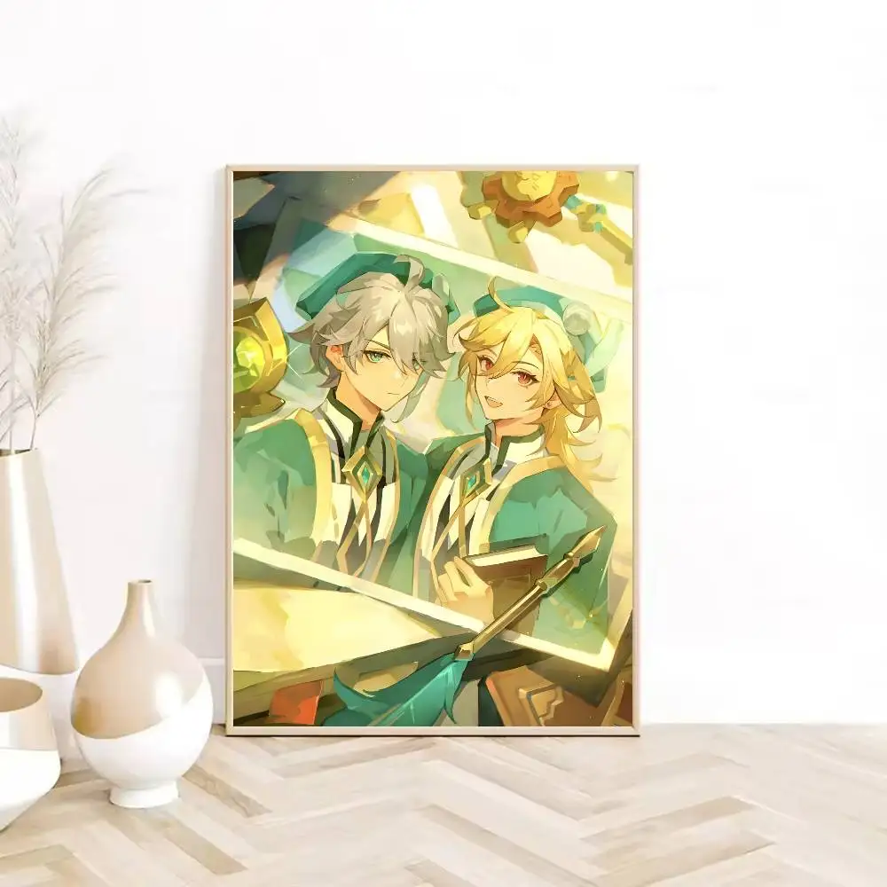 جينشين إمباكت كافيه الهيثم ملصق ذاتي اللصق فني مقاوم للماء ورقة ملصق مقهى بار غرفة النوم جدار ديكور