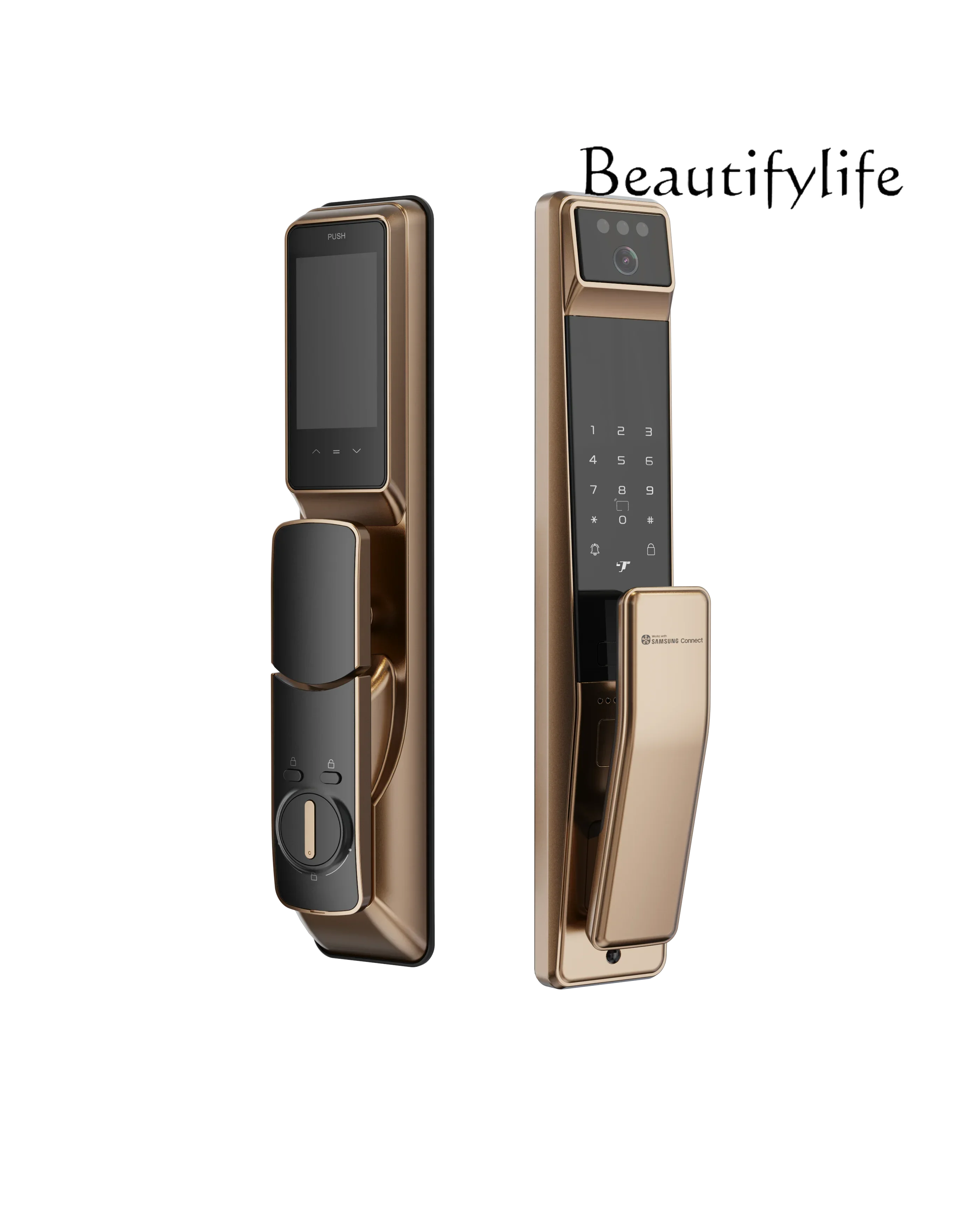 Cc Electronic Lock P30max Smart Thing App Fingerprint Face 3d Facial Recognition Doorbell With Camera Smart Digital