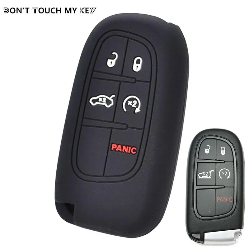 Silicone Remote Key Case For Jeep Grand Cherokee Renegade for Dodge RAM Charger Dart Durango Journey Viper Fob Cover 5 Button