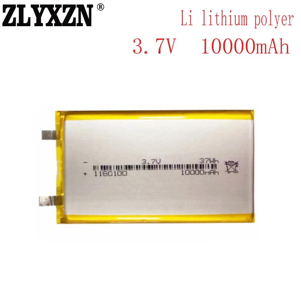 1-10pcs 1160100 battery 3.7V 10000mAh Lithium polymer Rechargeable Batteries For Tablet PC Power Bank MP4 Remplacement bateria