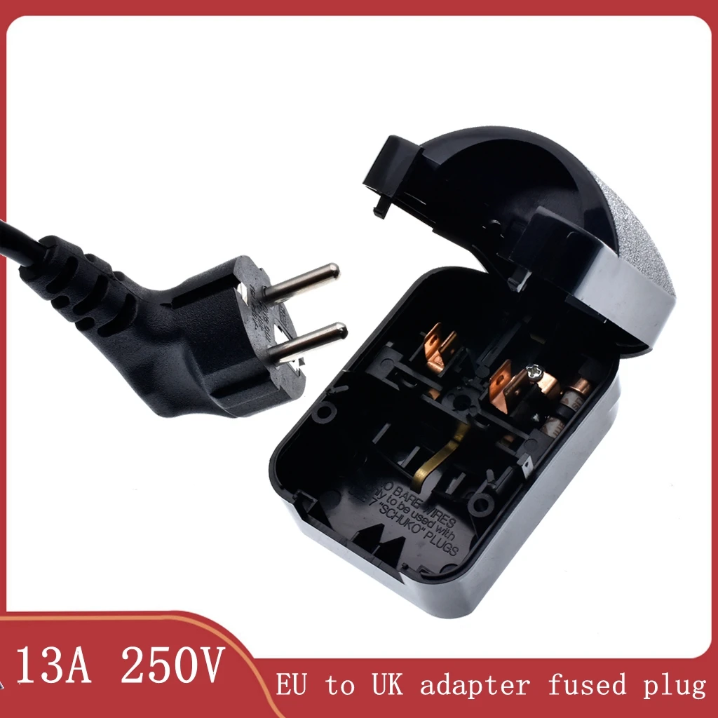 Universal 13A 250V HK Singapore Malaysia United Kingdom power cord online cable converter connector EU to UK adapter fused plug