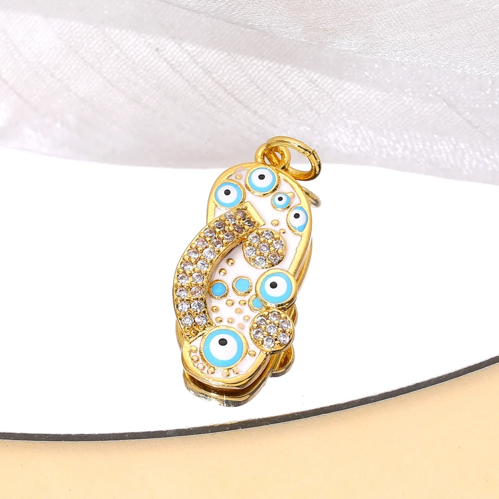 Juya Handwerk Bunte Emaille Anhänger Hausschuhe Hamsa Fatima Türkische Griechische Bösen blick Charms Für DIY Mode Schmuck Machen – Detail 17