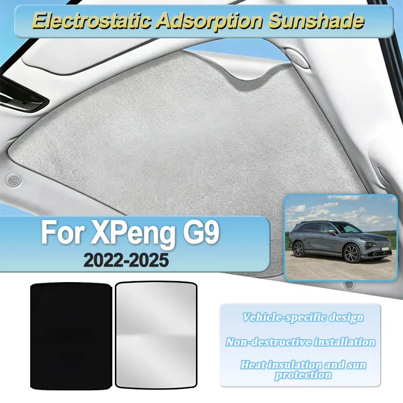 Accessories For XPeng G9 Sunroof 2022 2023 2024 2025 Car Roof Sun Shade Electrostatic Adsorption Sunroof Sunshade Skylight Parts