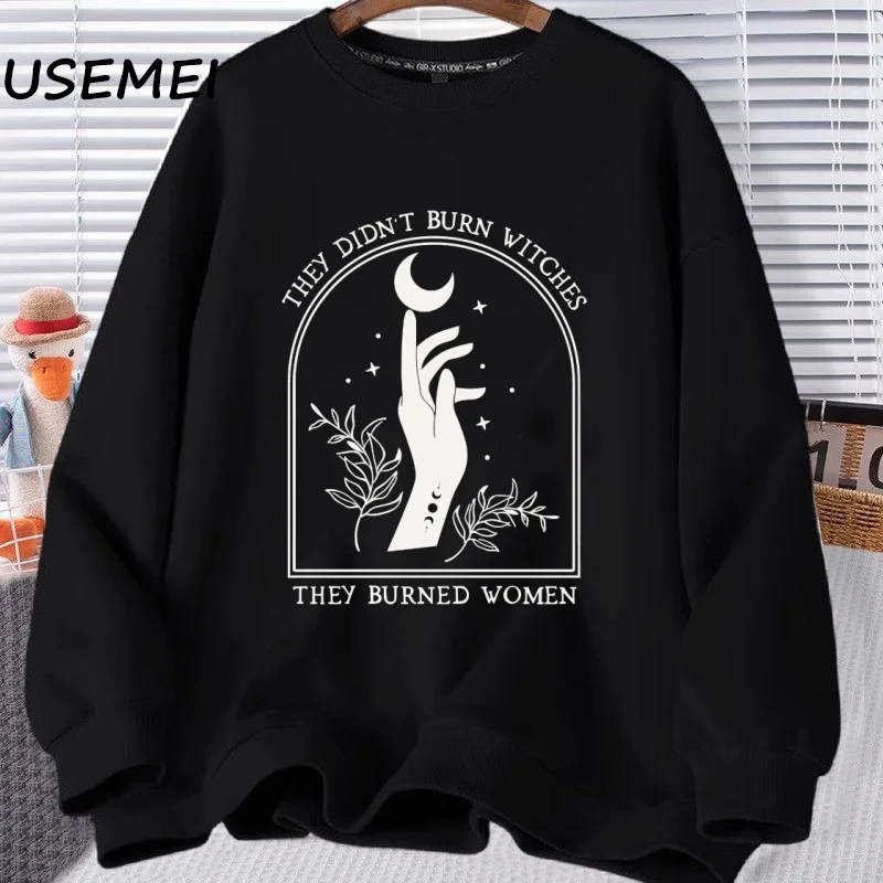 Woman Clothing They Didn't Burn Witches Feminist Witch Hoodie Sweatshirt Pullover Long Sleeve Crewneck  Women's Clothing Caot