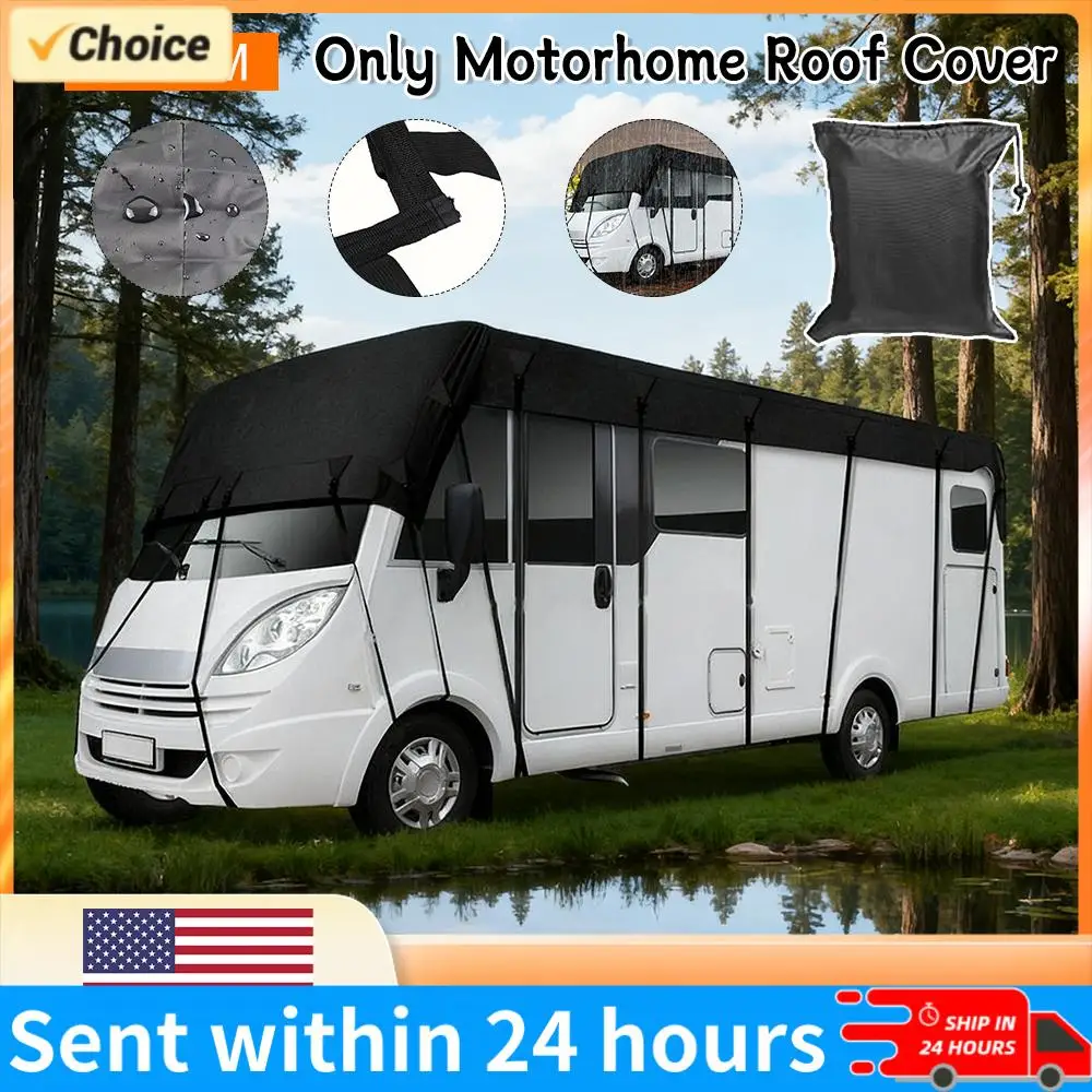 

8.5x3m RV Roof Cover 210D Oxford Cloth Caravan Roof Cover Weather-Resistant Caravan Rooftop Tarpaulin for RV Travel Car Supplies