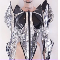 Sharp Shoulder Mirror Bodysuit Drag Costumes Show Party eveningsinger Drag Queen Club Party Birthday Special Ocassion rave