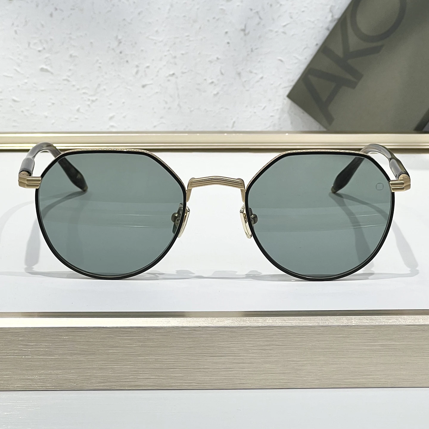 THEMIS AKS 522 الفاخرة الأعلى الحرفية اليابانية البيضاوي الأعمال عارضة الرجال النظارات الشمسية عطلة واقية من الشمس النساء النظارات الشمسية