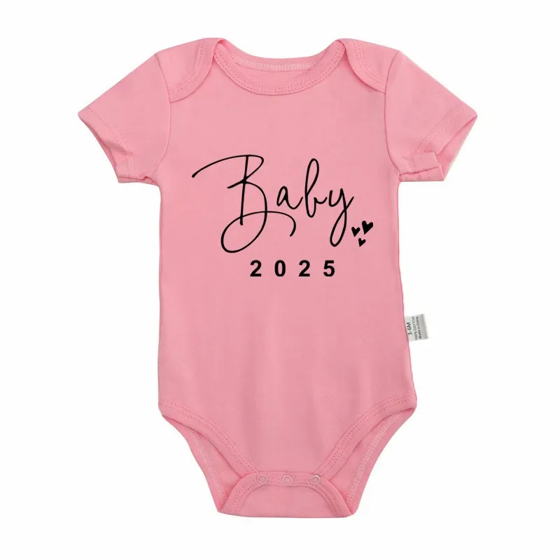 Baby Announcement Coming Soon 2025 Newborn Baby Romper Summer Boys Girls Bodysuit Body Pregnancy Reveal Clothes Infant Jumpsuit