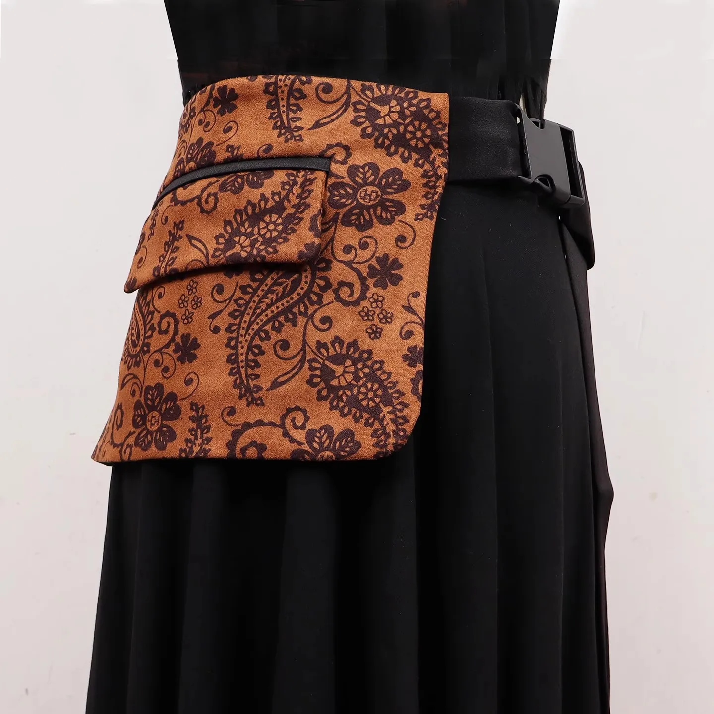 Feminino vintage leopardo bolso cummerbunds vestido feminino espartilhos cintura cintos decoração cinto largo r3140