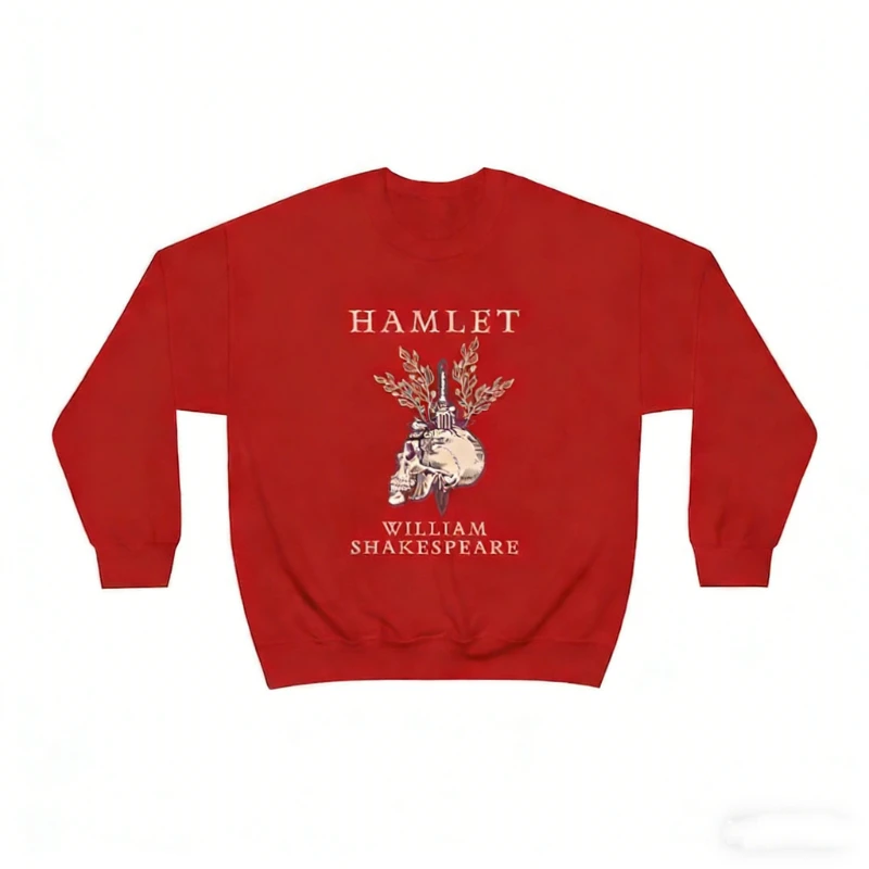 シェイクスピア ハムレット ブックイッシュ 冬 長袖スウェットシャツ スカル コテージコア ダークアカデミア ゴブリンコア 冬服 女性用パーカー