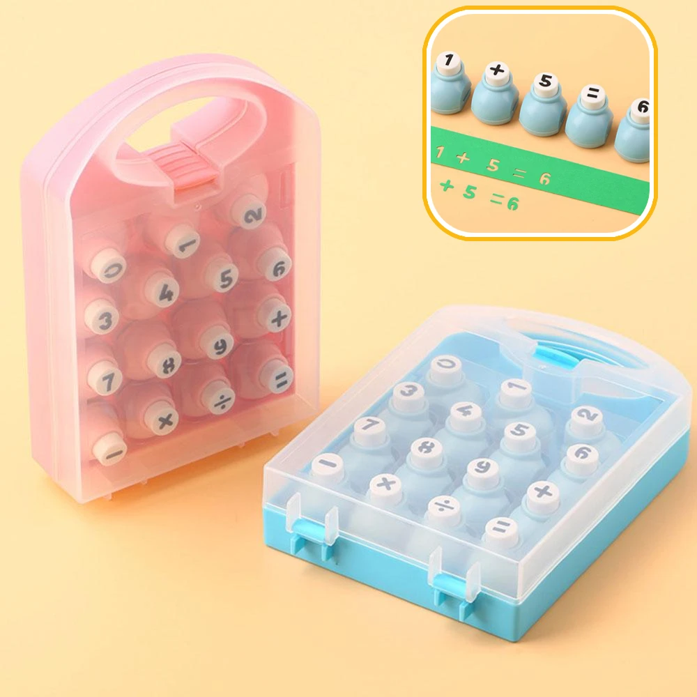 

15 шт. мини-перфораторы для бумаги с номерами, цифры 0–9, математические символы добавления, вычитание, умножение, разделить и равные материалы, для студентов