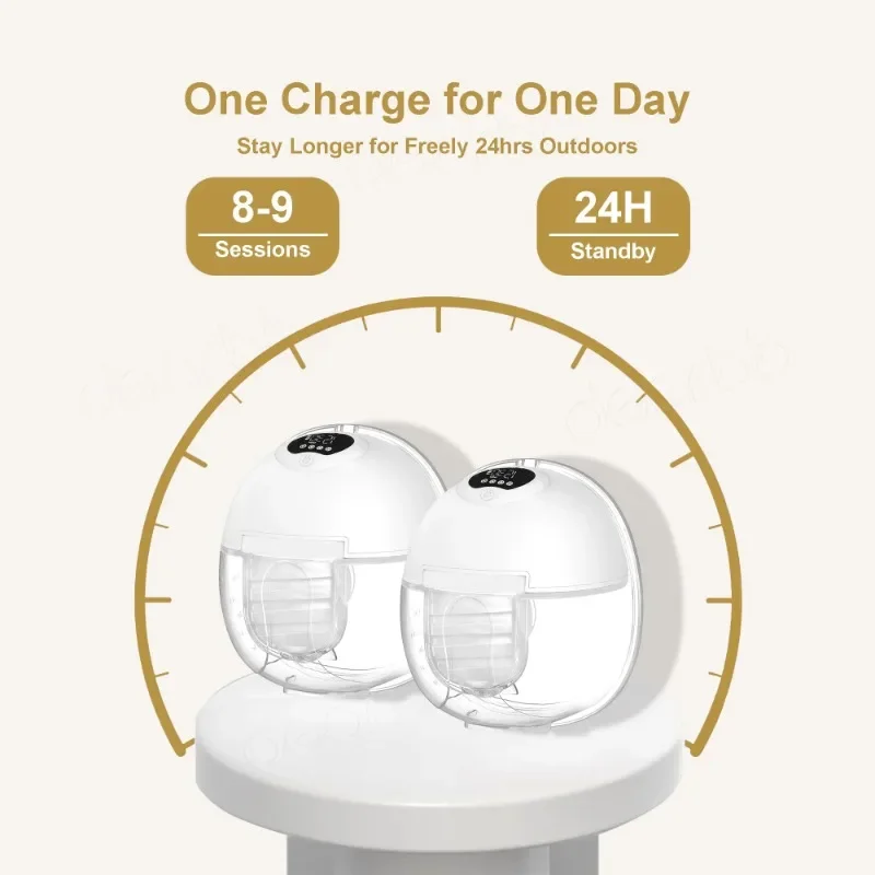 New Arrival 4 Modes 12 Levels Wireless Electric Breast Pump Tools BPA-free silicone wearable hands free S39