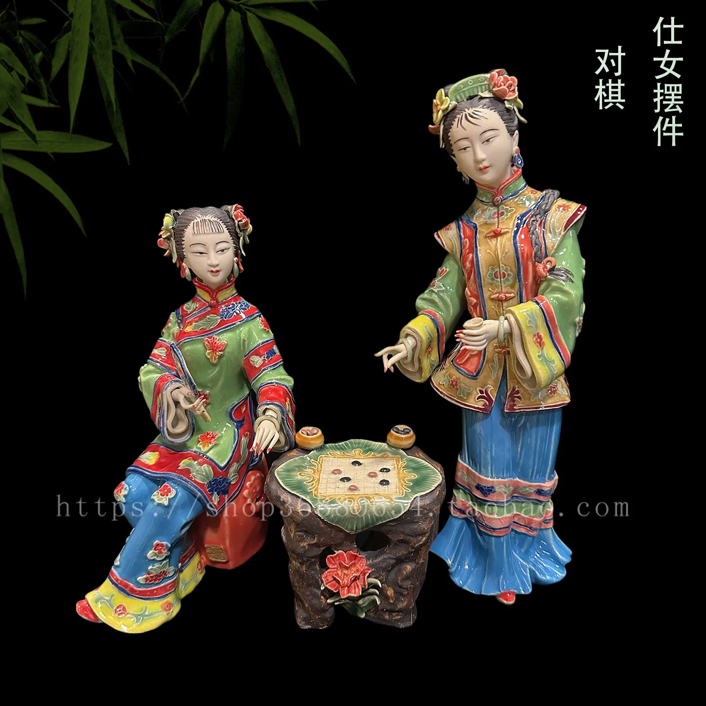Shiwan crafts home living room TV cabinet decoration creative Chinese classical ceramic lady beautiful woman ornament