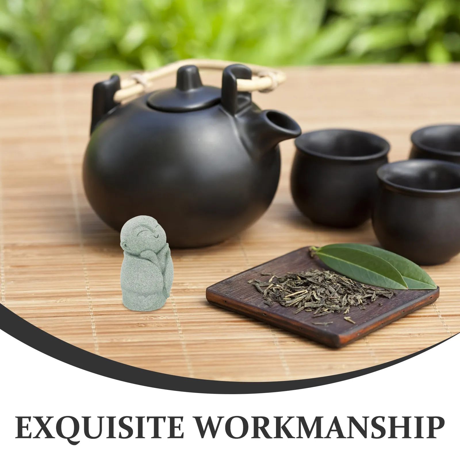 Buddha Sandstone Mini Monk Sculpture Aquarium Bonsai Japanese Zen Garden Statue Feng Shui Decoration Aquarium Figurines