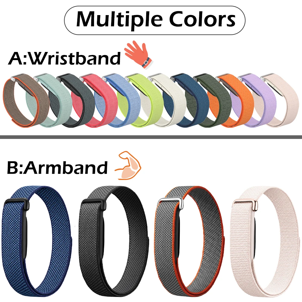 Breathable Armband Wristband for Google Fitbit Air Nylon Magic Buckle Strap Sport Lightweight Bicep Replacement Accessories