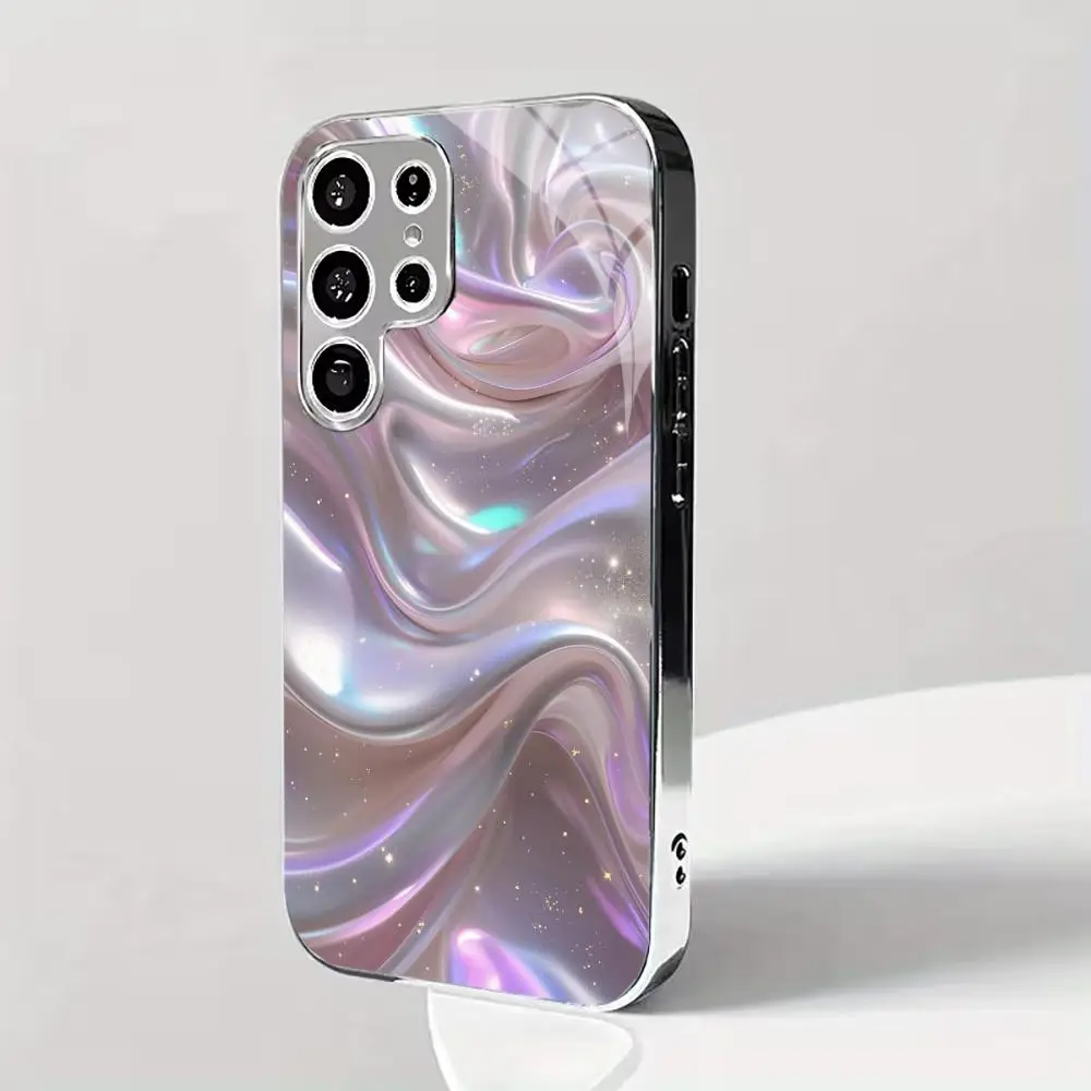 Fluid Wave liquid Marble  Silky Smooth Rainbow Swirl Wave Phone Case for Samsung