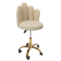 Metal Beauty Salon Furniture with Massage Feature Fabric Technician Stool Chair for Hair Salon