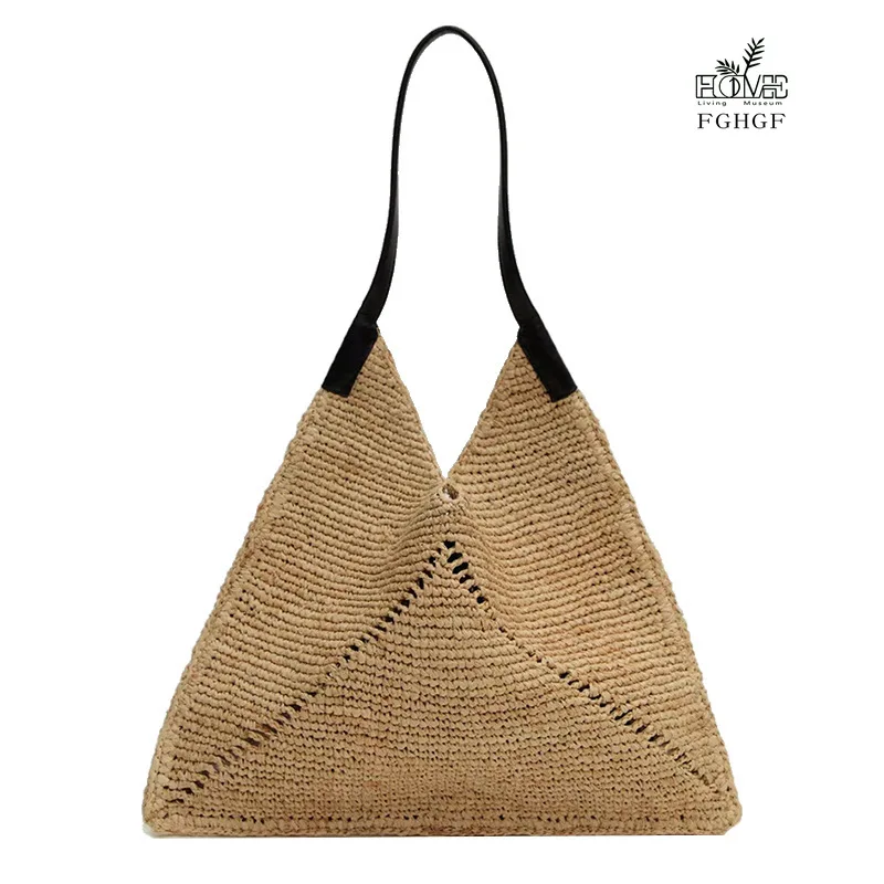 

Folding straw bag shoulder handbag woven bag seaside vacation bag for women trendy