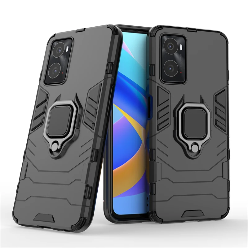 Phone Case For OPPO A96 Cover For OPPO A96 Capas Shockproof Phone Back Magnetic Armor Holder Case For OPPO A 96 A96 Fundas 6.59