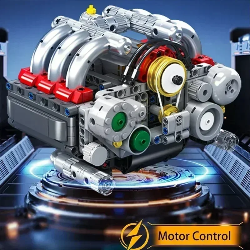 

609PCS Mould King 10193 Boxer V8 Engine Model Building Blocks Kit Set Collection for Office Display STEM Toy Gift for Adults Boy