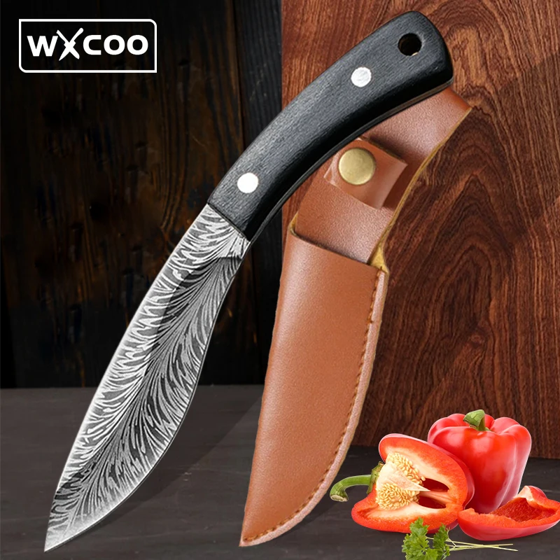 Handmade Forged Kitchen Knife Stainless Steel Boning Knife BBQ Slicing Meat Cleaver Knives Small Pocket Knife