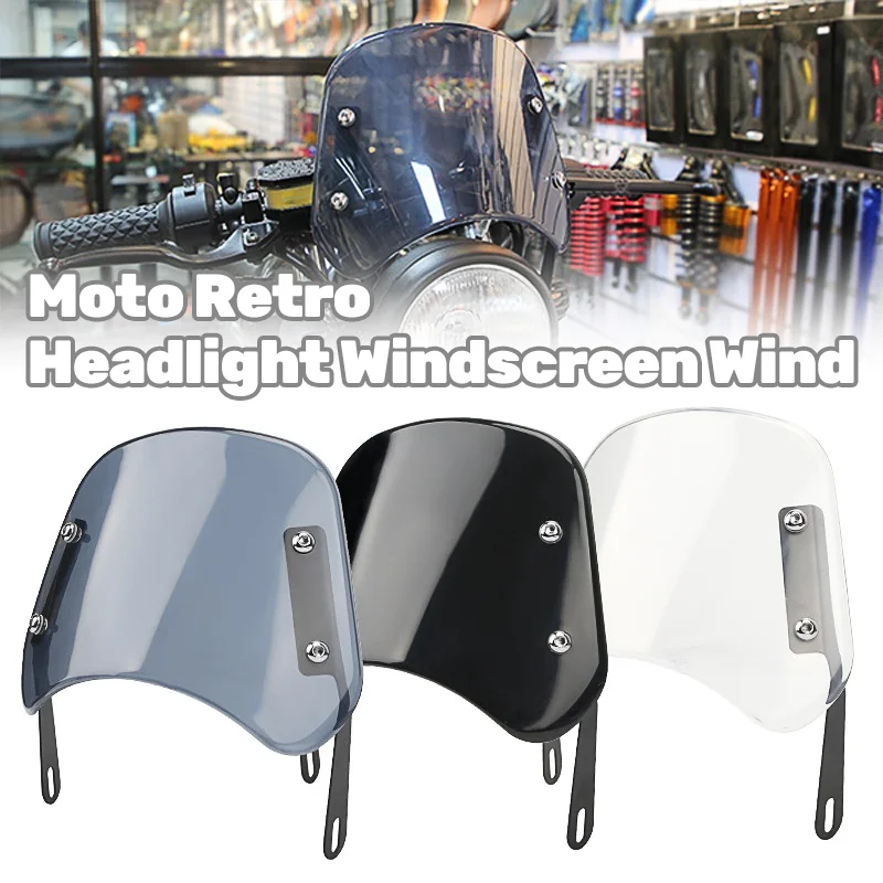 5-7Inch Retro Motorcycle Windshield Headlight Good-quaility Moto Accessories For Harley Honda Yamaha Kawasaki Suzuki