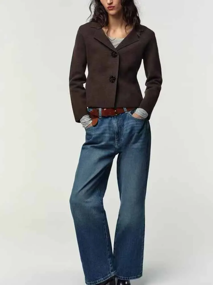 

European and American style winter new arrivals fashionable women's clothing, versatile jewelry button knit cardigan