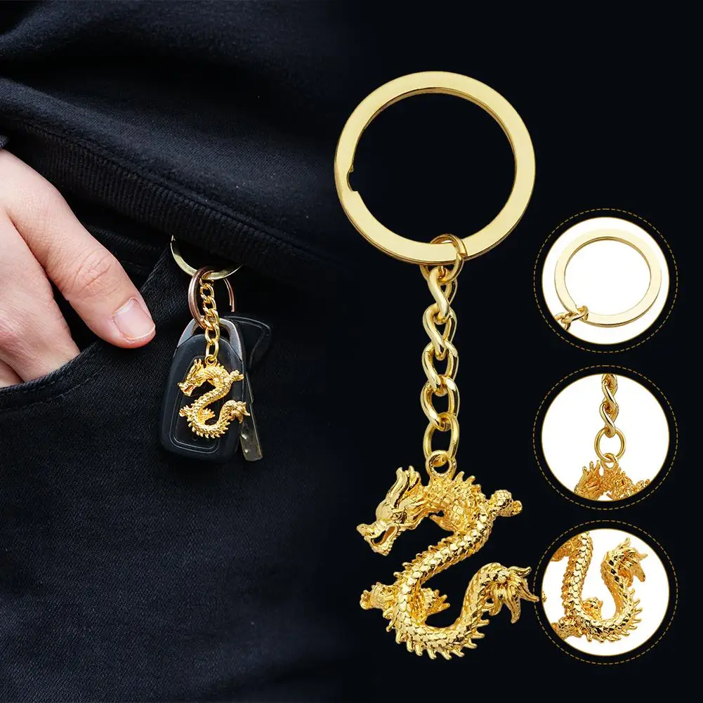 Portachiavi Dragon Chinese Dragon Cute Crystal Pendant portachiavi a catena creativa regalo di nozze Dragon Car Bag Party ciondolo chiave W8E5