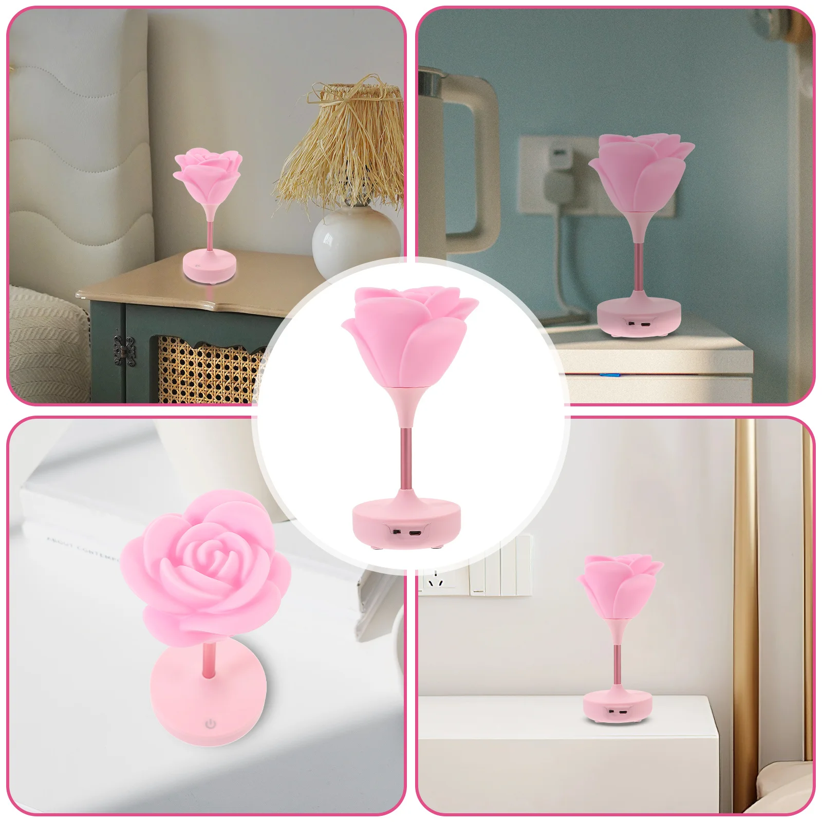

3 set Brightness Settings 24H Decorative Led Room Decor Night Led Night Light Dimmable Light Lamp Pink