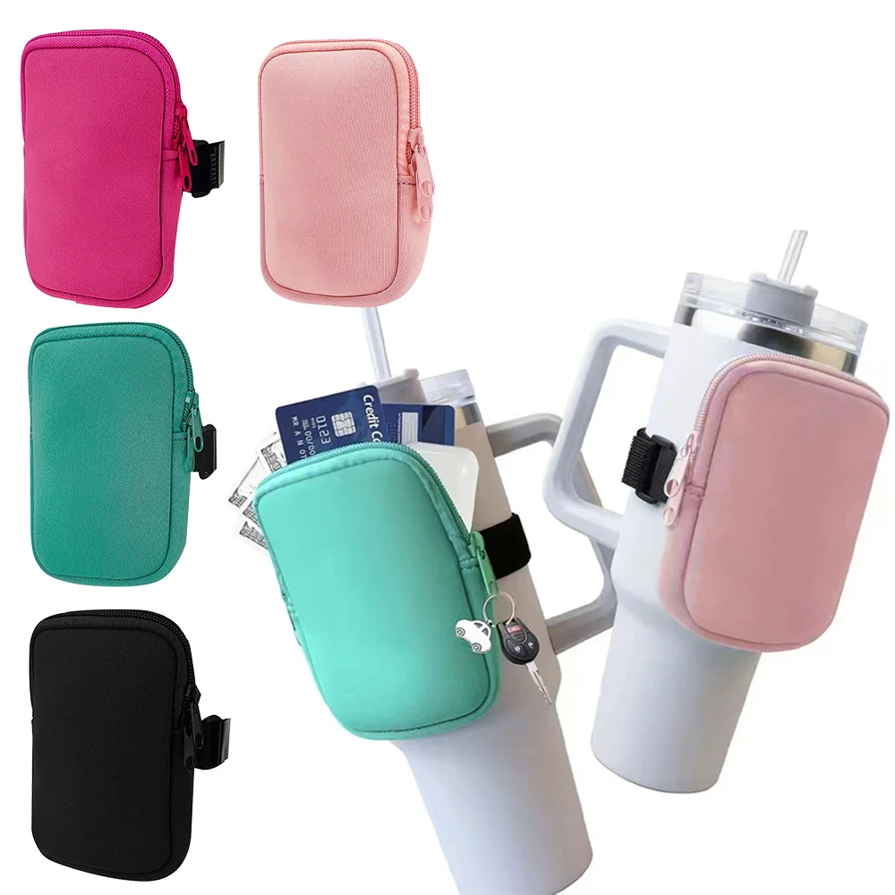 New Unisex Handheld Water Bottle Bag Outdoor Sports Water Bottle Cup Bags Fitness Accessories Zipper Small Item Storage Bags