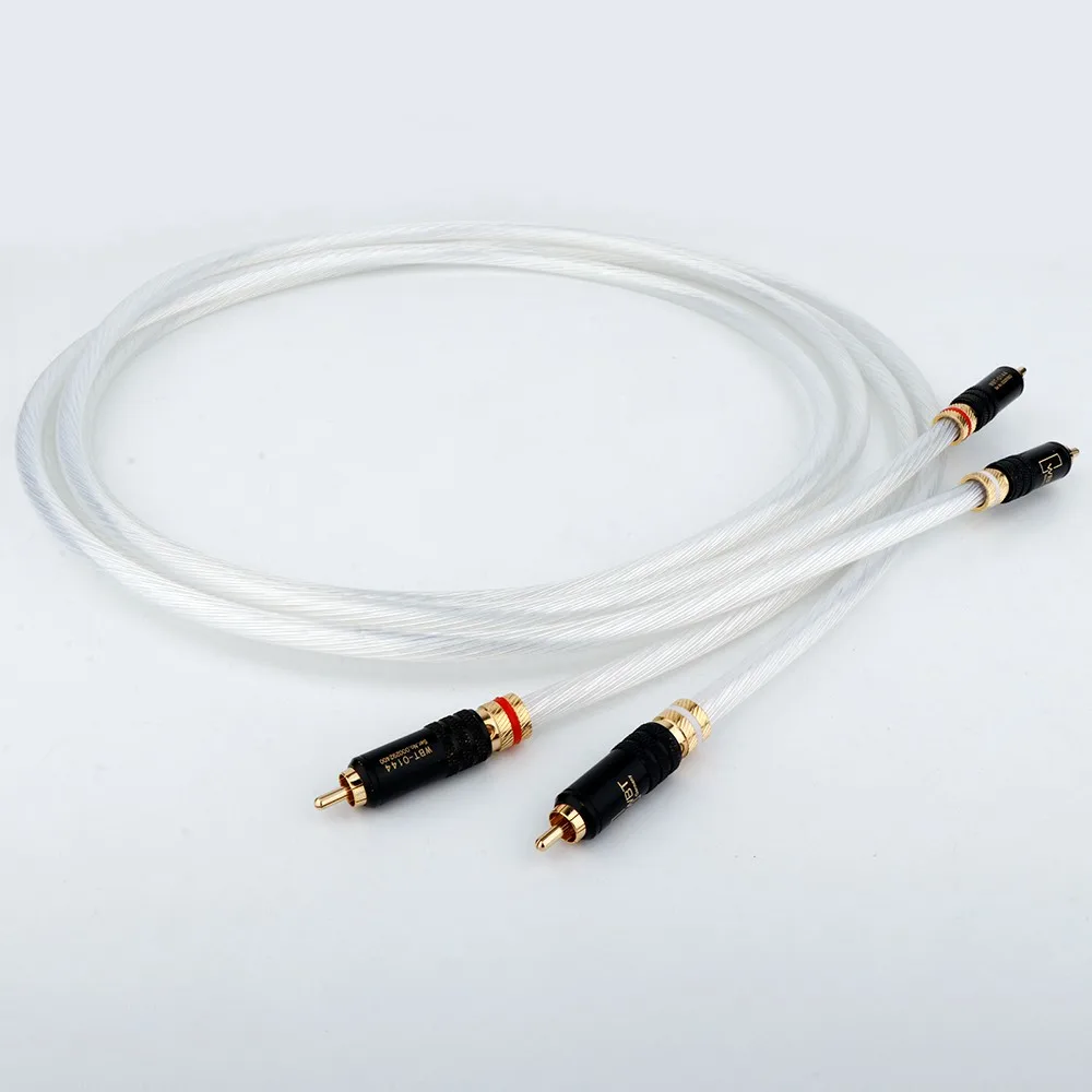X420 Preffair 5N OCC ชุบเงิน 24 K Gold ปลั๊ก RCA 2RCA TO 2RCA Audiophiles สายสัญญาณเสียงสําหรับโฮมเธียเตอร์ DVD TV เครื่องขยายเสียง