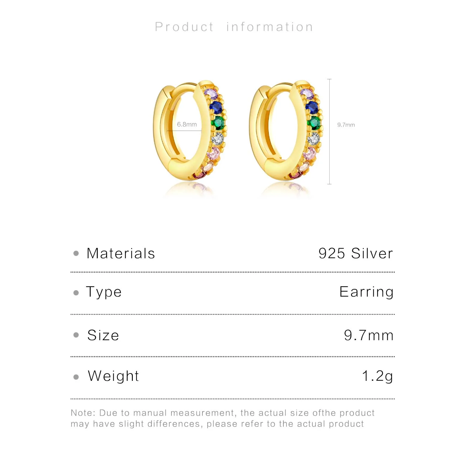 ANDYWEN 925 Sterling Women luxury CZ Pave Clear Silver Mini Huggies Small Hoops Ring Circle Round  Earrings Rainbow Jewelry