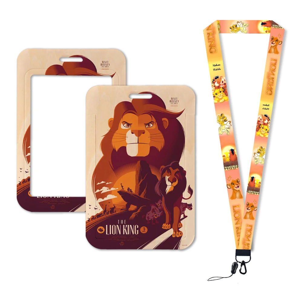 New Arrival Disney The Lion King Business Badge Holder Plastic Hard ID PVC Card Holder With Landyards Small Gift