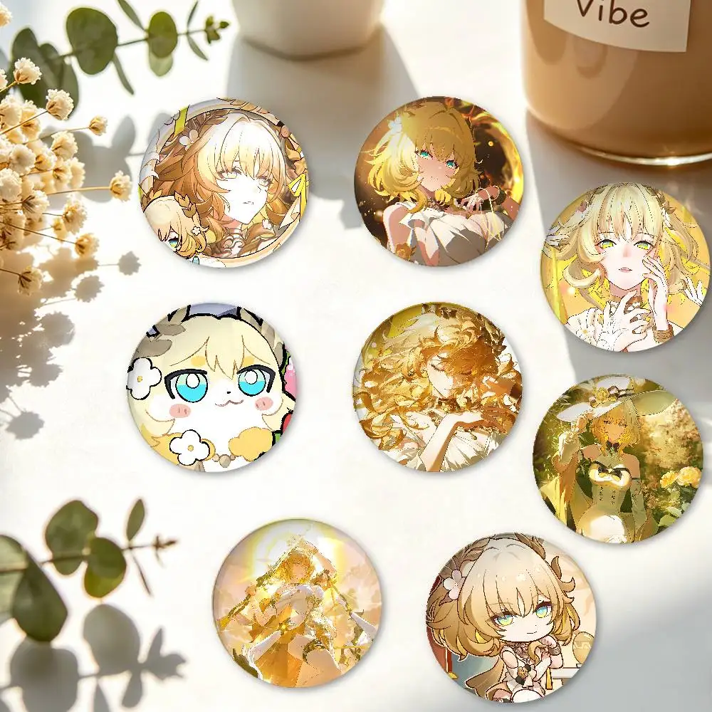 Aglaea Anime Honkai Star Rail Badges Creative Tinplate Button PinsBrooch Creative Quotes Badge Clothes Gift For Kids Friends