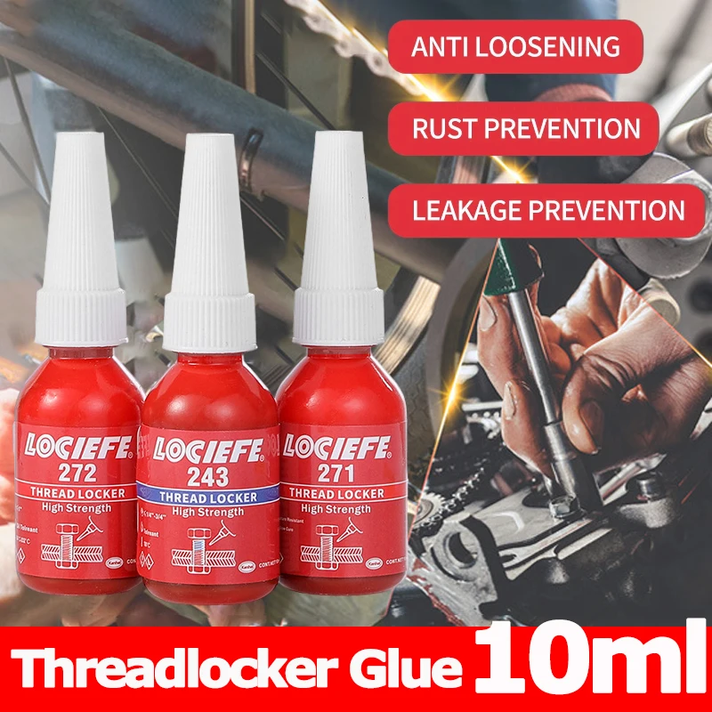 10ML Threadlocker 243/271/272/242/263 Screw Glue Anaerobic Curing Thread Locking Glue Anti-Loose Adhesive Wire Sealing Agent