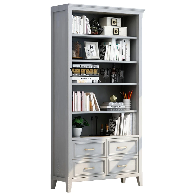 

Xl Simple Floor Bookcase Locker Solid Wood Bookcase Multi-Functional Storage American Bookcase