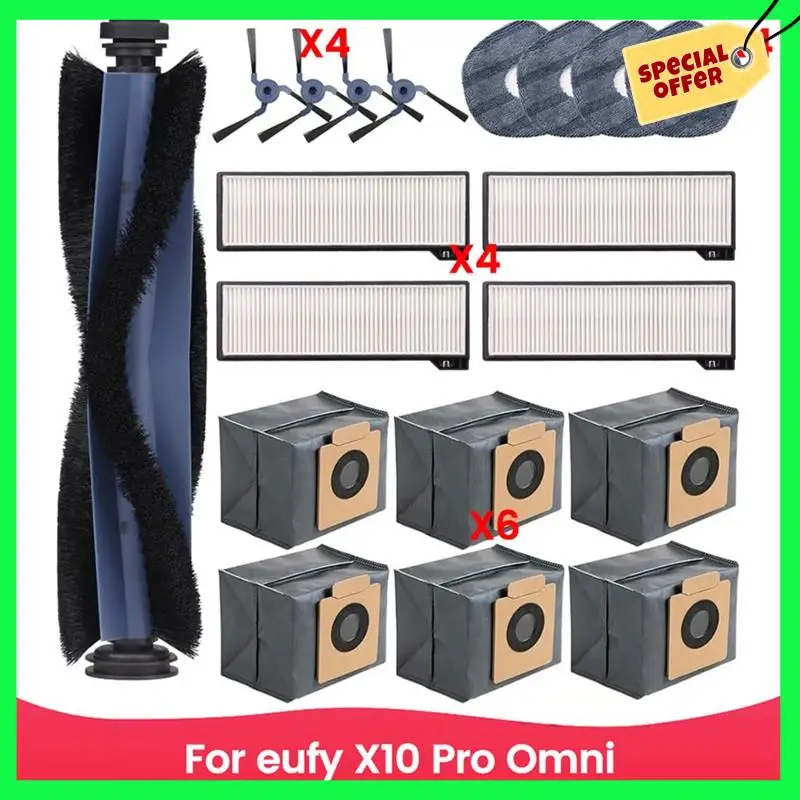 

Для Eufy X10 Pro Omni робот-пылесос основная боковая щетка HEPA-фильтры швабра тканевые мешки для пыли запасные части